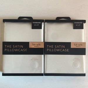 NEW Kitsch satin pillowcases, ivory, standard pillow size